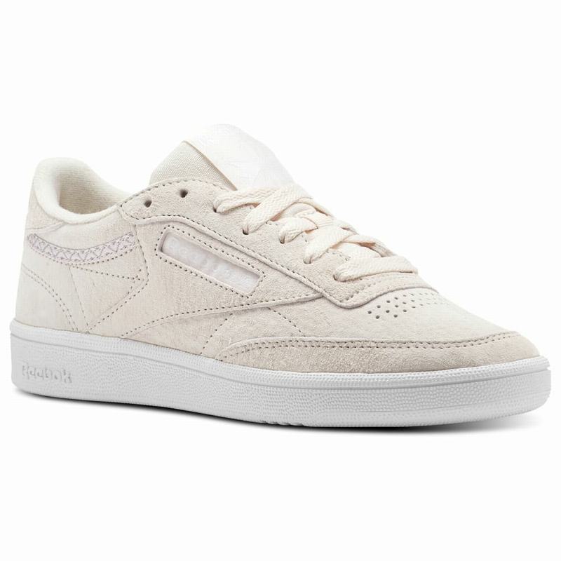 Tenisi Reebok Club C 85 Trim Nubuck Dama Roz Romania VO5281VN